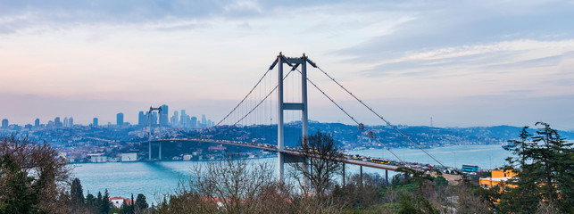 Obraz premium 15th July Martyrs Bridge (15 Temmuz Sehitler Koprusu). Istanbul Bosphorus Bridge. Istanbul, Turkey..