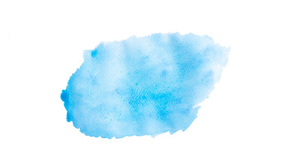 Blue watercolor hand drawn isolated background