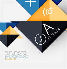 Abstract background, geometric business multicolored paper infographic - triangle frames for text, icons or graphics on light background with copyspace. Vector Illustration For Wallpaper, Banner