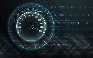 Speed motion background with speedometer car