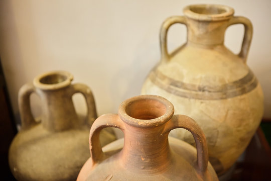 Ancient Greek jugs and amphorae.