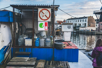 small gas station of the river port