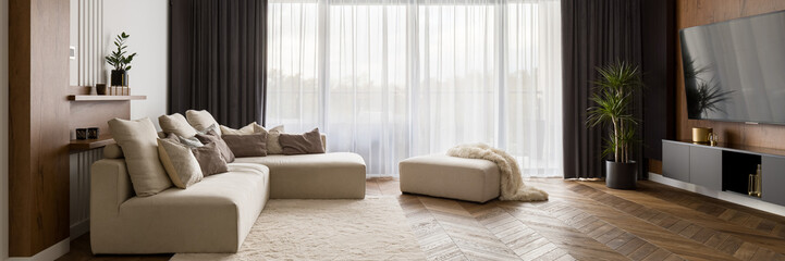 Luxury living room, panorama