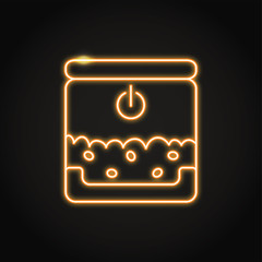 Neon smart pet feeder icon in line style