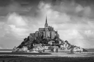 Mont Saint Michel Noir et Blanc Normandie France