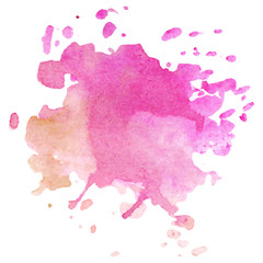 Watercolor abstract background. The color splashing on the paper. Hand painted watercolor background.