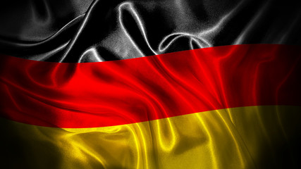 Close up waving flag of Germany. National Germany flag.