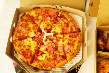 Home delivery pizza in paper box 1