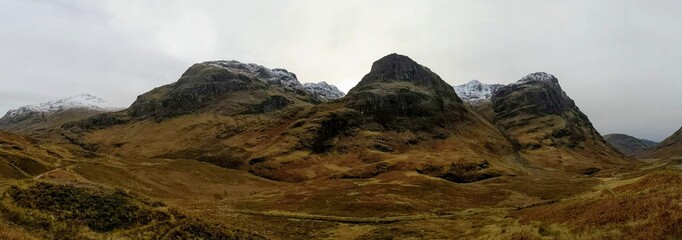 Central mountain range of Glen Coe, scotland