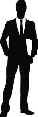 manager in black silhouette vector graphic