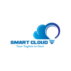 light bulb Smart cloud internet data logo design inspiration