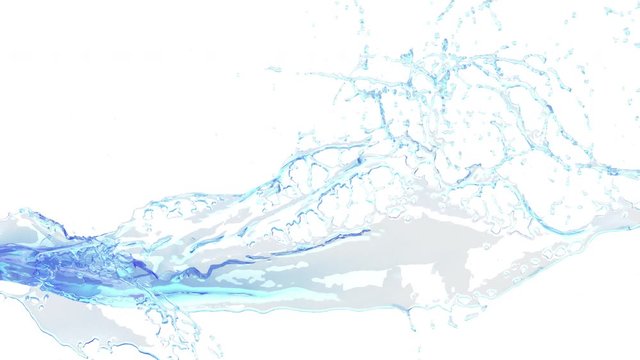 Slow motion Close up Liquid Water Splash concept idea. 3D animation with Alpha channel.4k
