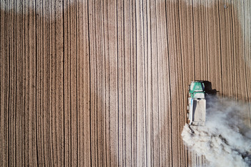 land cultivation with special equipment removed from the air