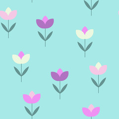 Obraz na płótnie Canvas Abstract plants seamless pattern. Spring or summer background with cute little flowers. Flat vintage floral background color in flower.Floral texture