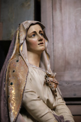 Sainte vierge Marie statue passion christ religion catholique adoration Dolorès Amour douceur...