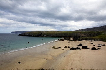 Durness -  (Scotland), UK - August 11, 2018: The beaches at Durness peninsula, Scotland, Highlands,...