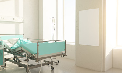 poster mock up on hospital room