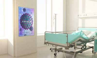 poster virus on hospital room