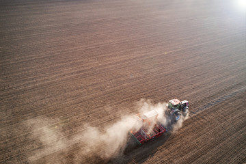 land cultivation with special equipment removed from the air