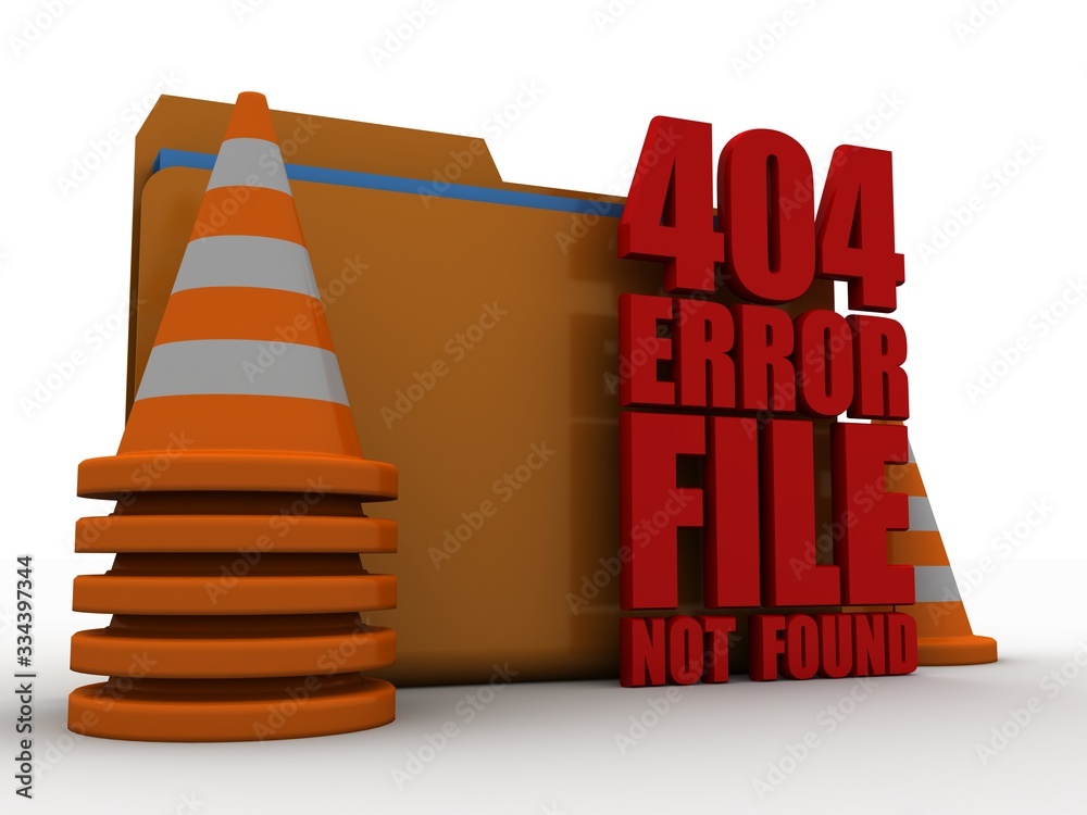 Poster 3d rendering 404 error folder
