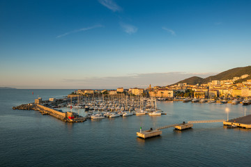 Fototapeta na wymiar Ajaccio, Corsica / France.03/10/2015.Panoramic view of the port