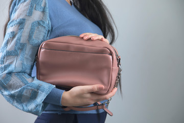 woman hand pink bag