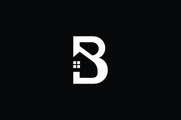 Logo design of B in vector for construction, home, real estate, building, property. Minimal awesome trendy professional logo design template on black background. © FinalDesignz