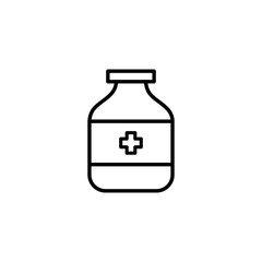 Jar of food icon. Tableta sign. Pill symbol. Trendy Flat style for graphic design, Web site, UI. EPS10. - Vector illustration