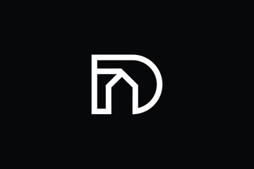Logo design of D in vector for construction, home, real estate, building, property. Minimal awesome trendy professional logo design template on black background.