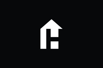 Logo design of H in vector for construction, home, real estate, building, property. Minimal awesome trendy professional logo design template on black background.