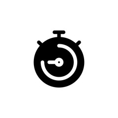 Stopwatch vector icon. Chronometer icon. Added time, extend time, match. Vector illustration can be used for topics like sport, entertainment, ball games.