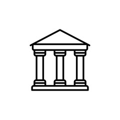 City hall icon. Bank icon. Courthouse, greek architecture, library, church, government. Columns and pillars. Trendy Flat style for graphic design, Web site, UI. EPS10.