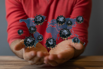 virus. Novel, people  Concept  quarantine.