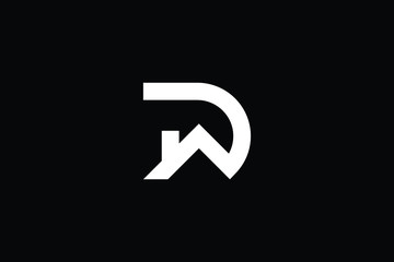 Fototapeta Logo design of D in vector for construction, home, real estate, building, property. Minimal awesome trendy professional logo design template on black background. obraz