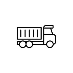 Truck icon. Delivery truck icon isolated on white background. Vector simple illustration.