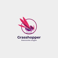 Vector Logo Illustration Grasshopper Colorful Style.