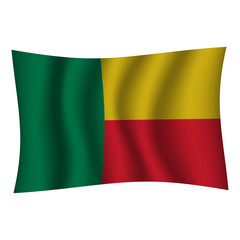 Benin flag background with cloth texture. Benin Flag vector illustration eps10. - Vector