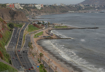 Seashore view of Lima, Peru
