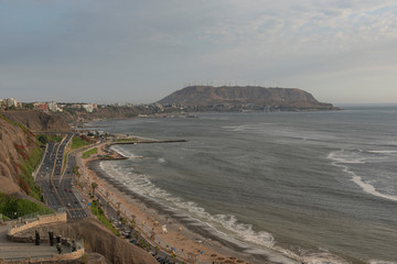 Fototapeta na wymiar Seashore view of Lima, Peru