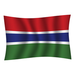 Gambia flag background with cloth texture. Gambia Flag vector illustration eps10. - Vector
