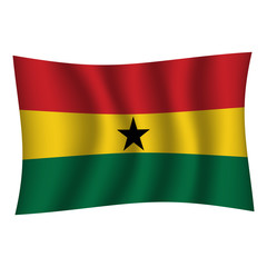 Ghana flag background with cloth texture. Ghana Flag vector illustration eps10. - Vector