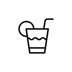 Cocktail flat icon. Martini icon. Caipirinha drink glass of brazil sign vector on white background. Summer cold drink symbol.  - Vector illustration