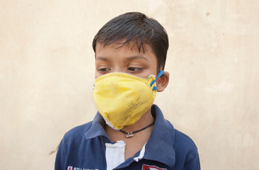 Portrait Of boy With Face Mask