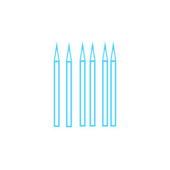 wooden color pencils on white background