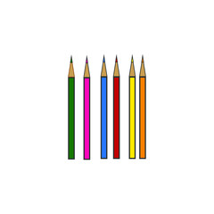 wooden color pencils on white background