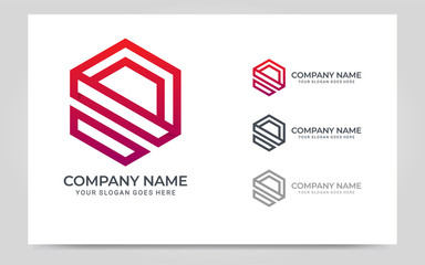 Modern geometric abstract logo design. Editable symbol Vector illustration