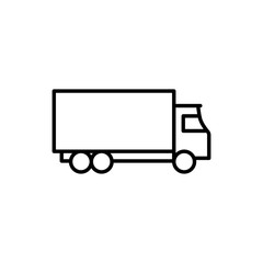 Truck icon. Delivery truck icon isolated on white background. Vector simple illustration.