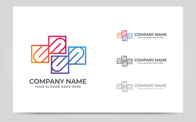 Modern geometric abstract logo design. Editable symbol Vector illustration