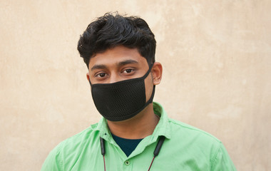 Young Boy wearing protective face mask