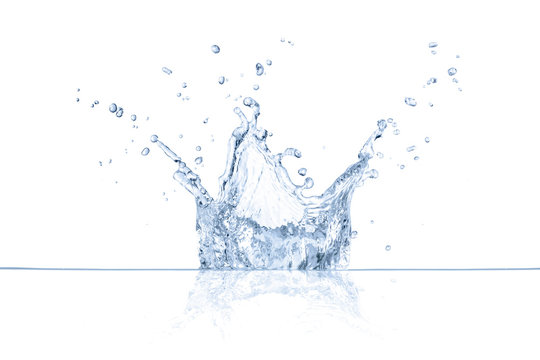 real image water splash isolated on white background.